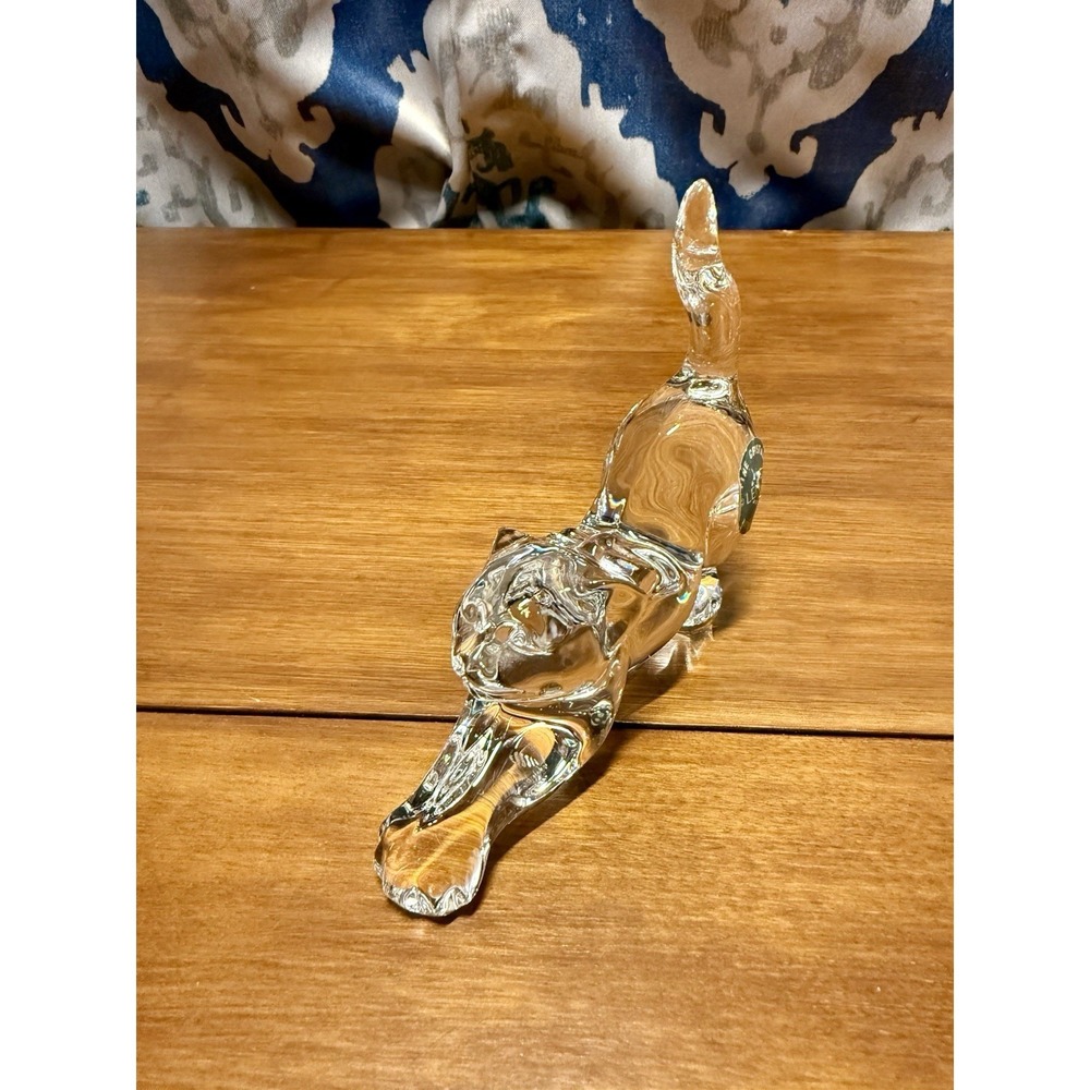 VTG Lenox Crystal /Glass Cat Miniature Figurine - 3.75" H With Sticker - Picture 1 of 10